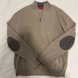 Isaia Men’s Cashmere Pullover Sweater with Elbow Detail